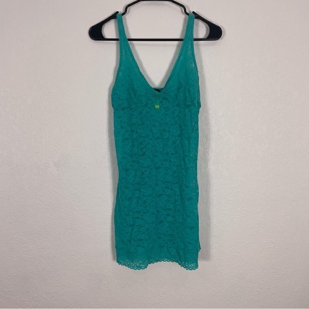 Victoria’s Secret Teal Lace The Lacie Sheer Lingerie Slip Dress‎ Size Large